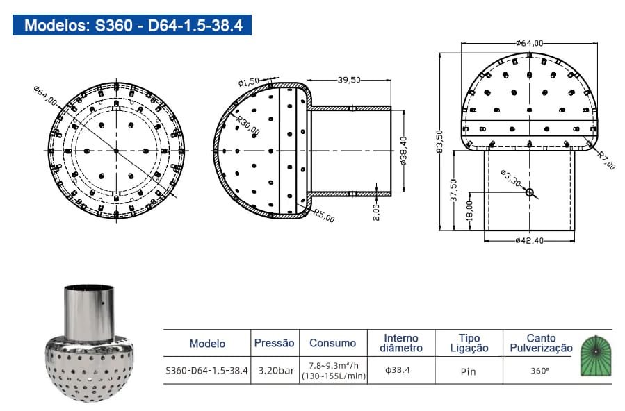 Bola de limpeza estacionária S360/Y360