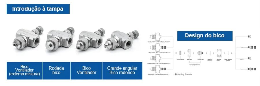 Bico atomizador de ar não ajustável