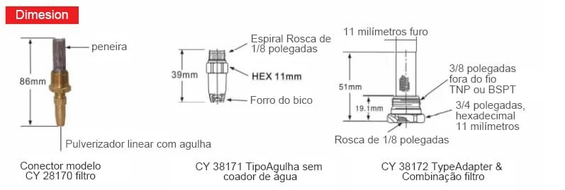 Bico de agulha de corte de cerâmica embutido em latão